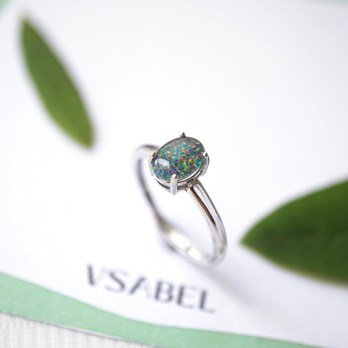 Minimal Opal Ring - Elegant Simplicity