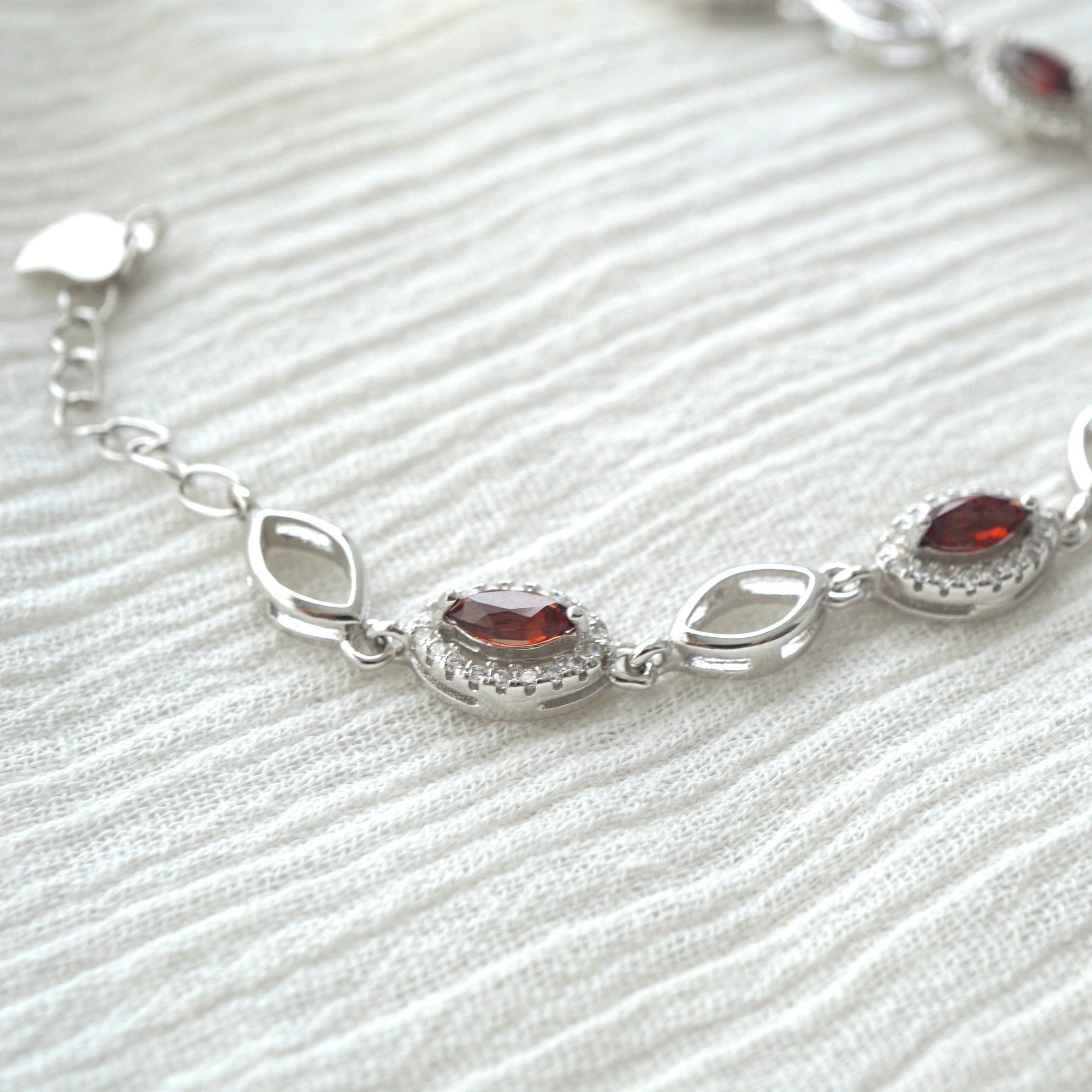 Dainty Multiple Garnet Bracelet