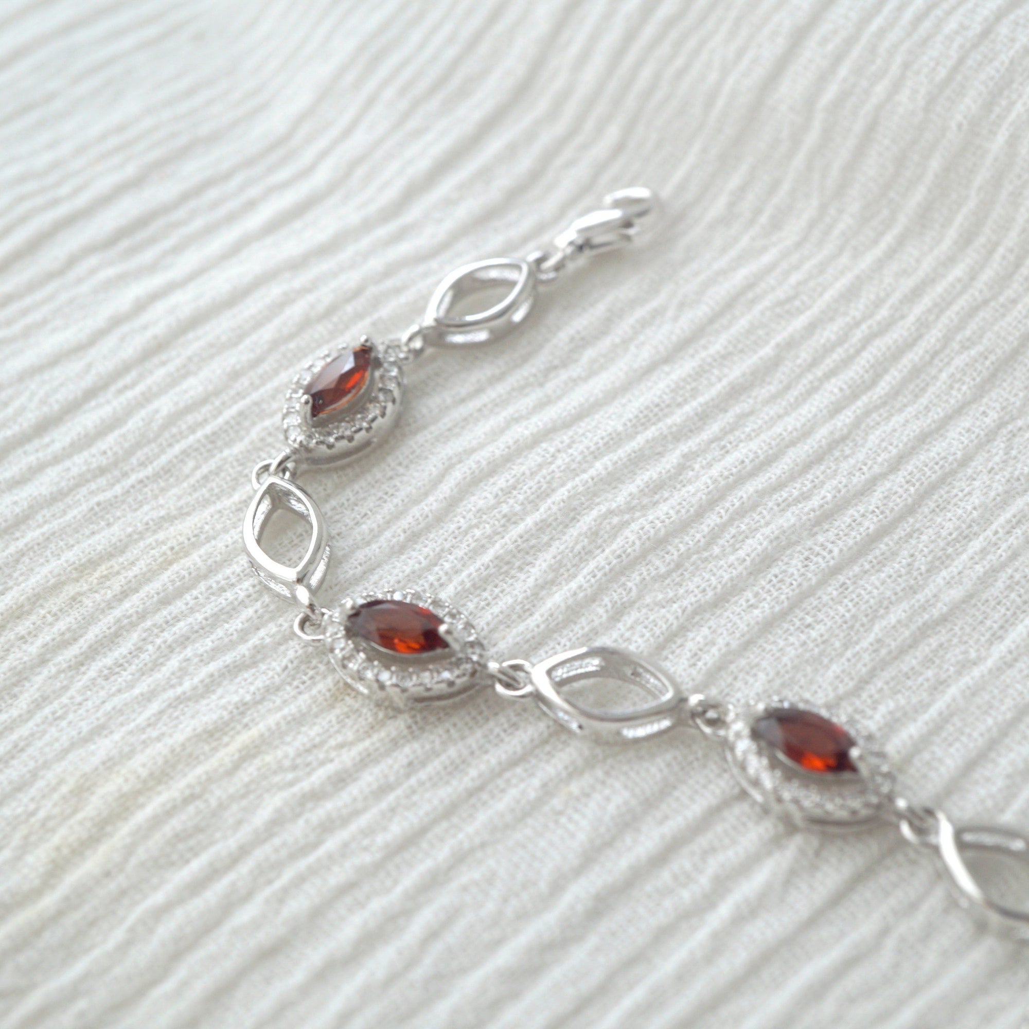 Dainty Multiple Garnet Bracelet