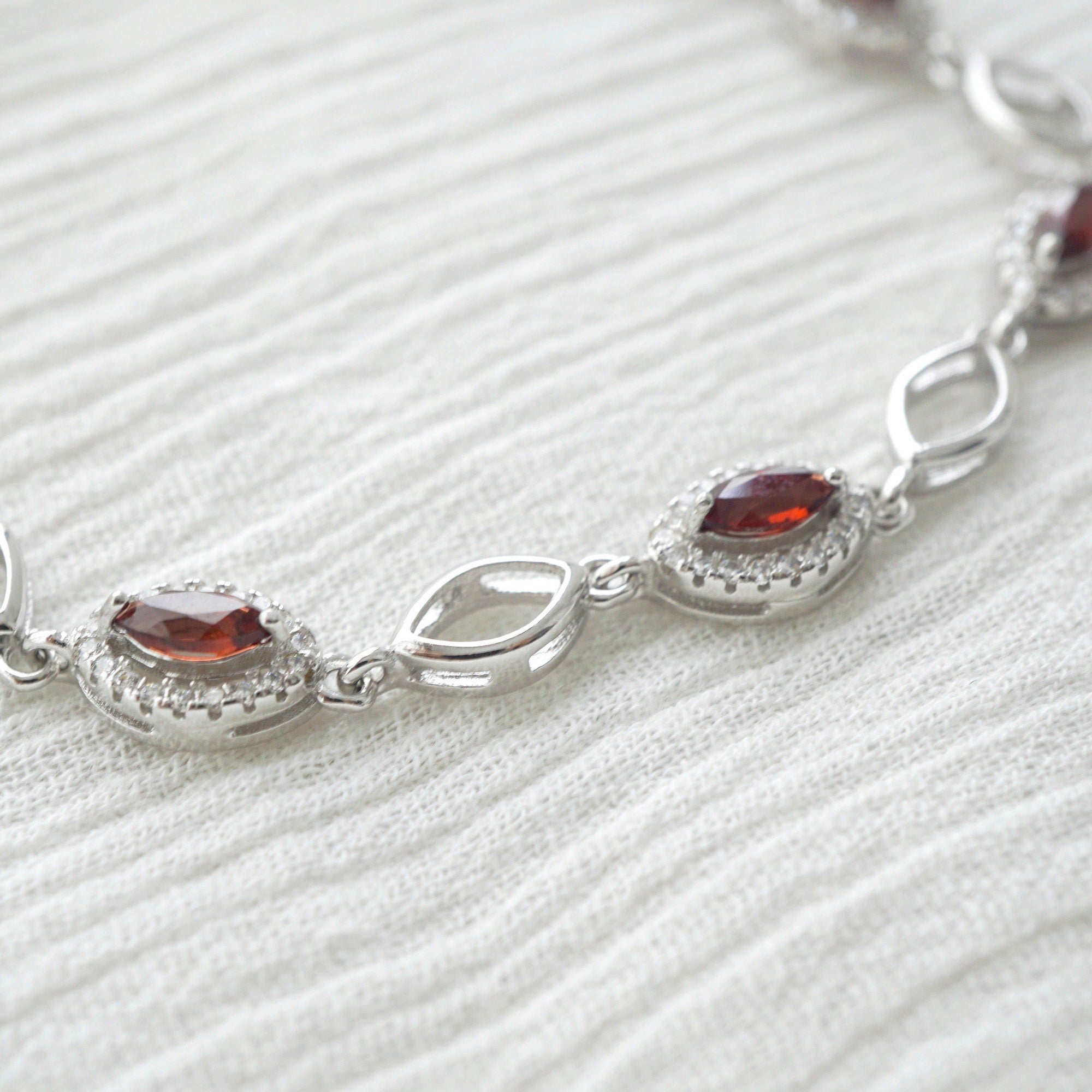 Dainty Multiple Garnet Bracelet