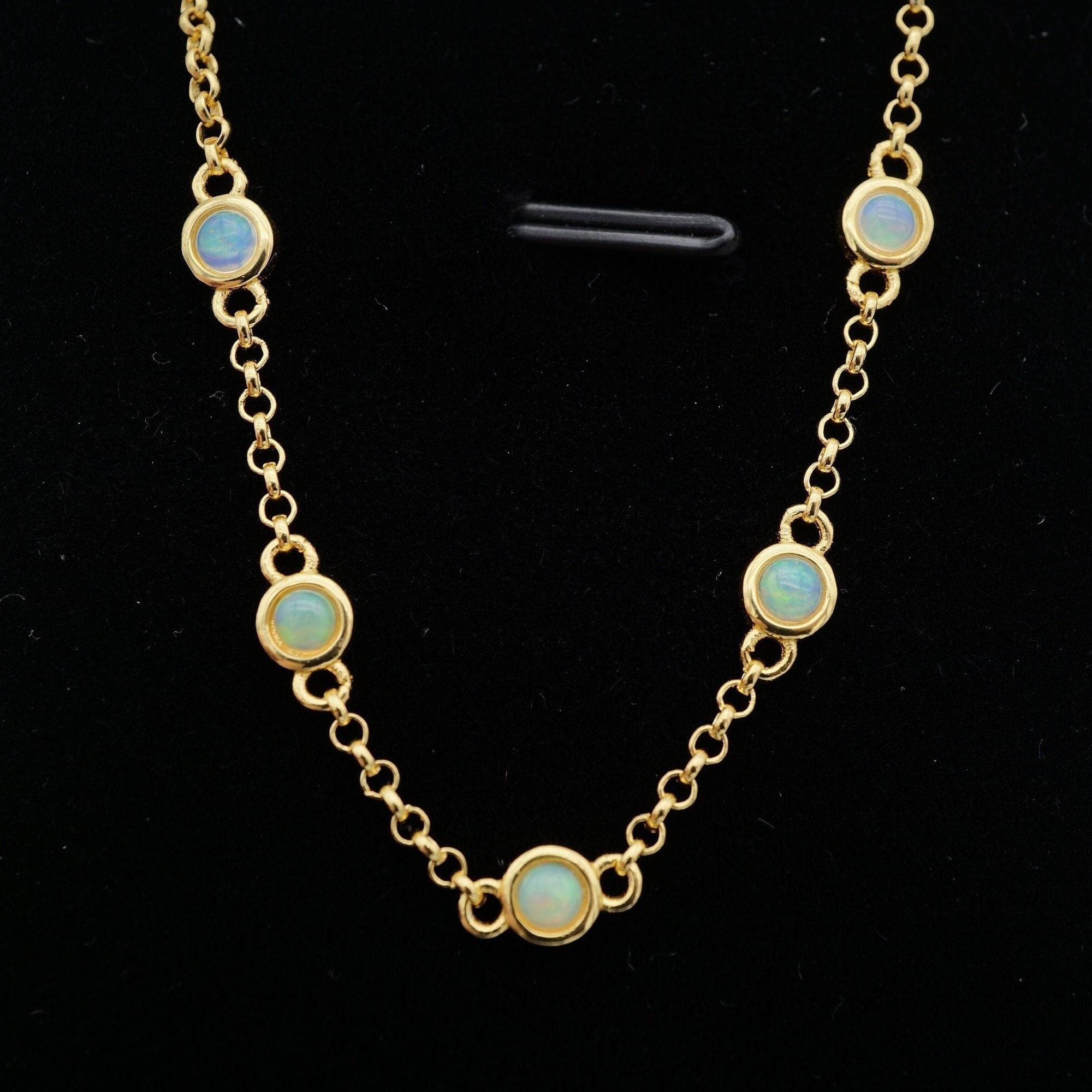 925 gold vermeil ethiopian opal bracelet-Vsabel Jewellery