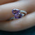 Double Teardrop Amethyst Ring