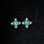 Mini Cross Blue & Green opal triplet earrings