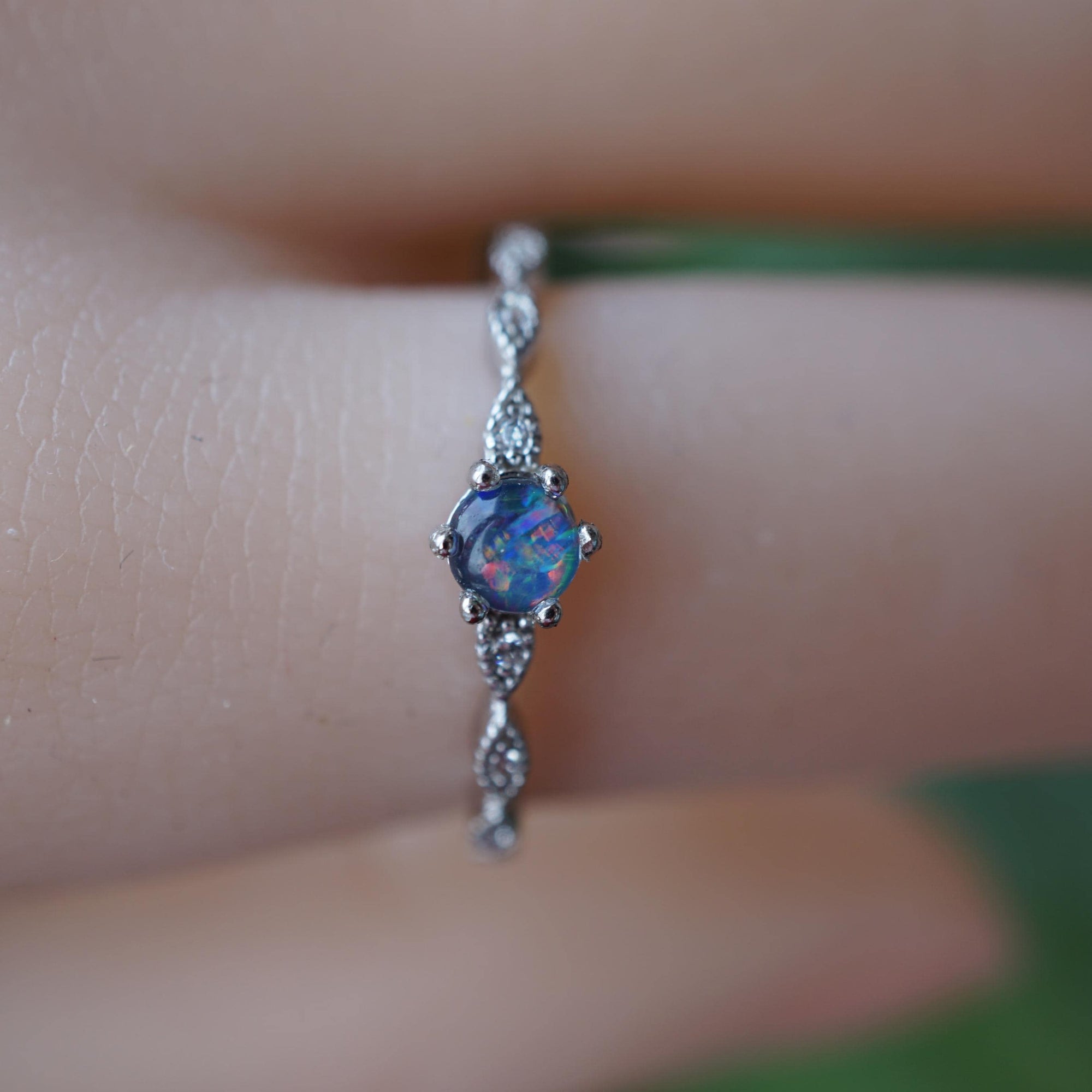 Dainty Australian opal ring