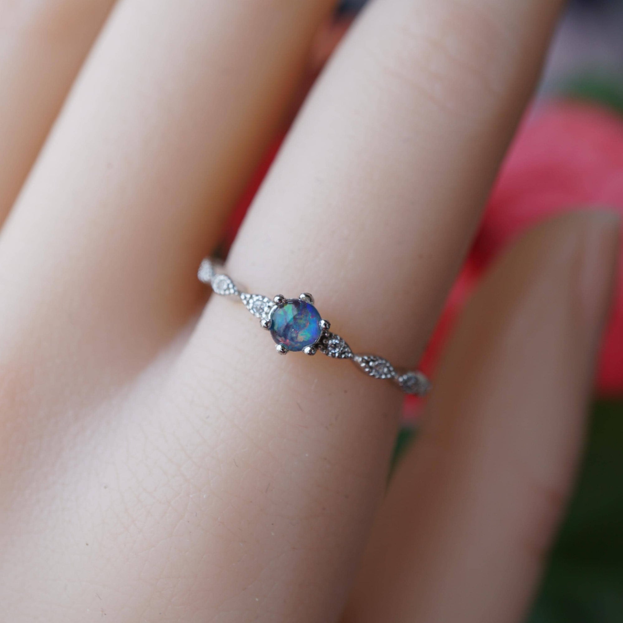 Dainty Australian opal ring