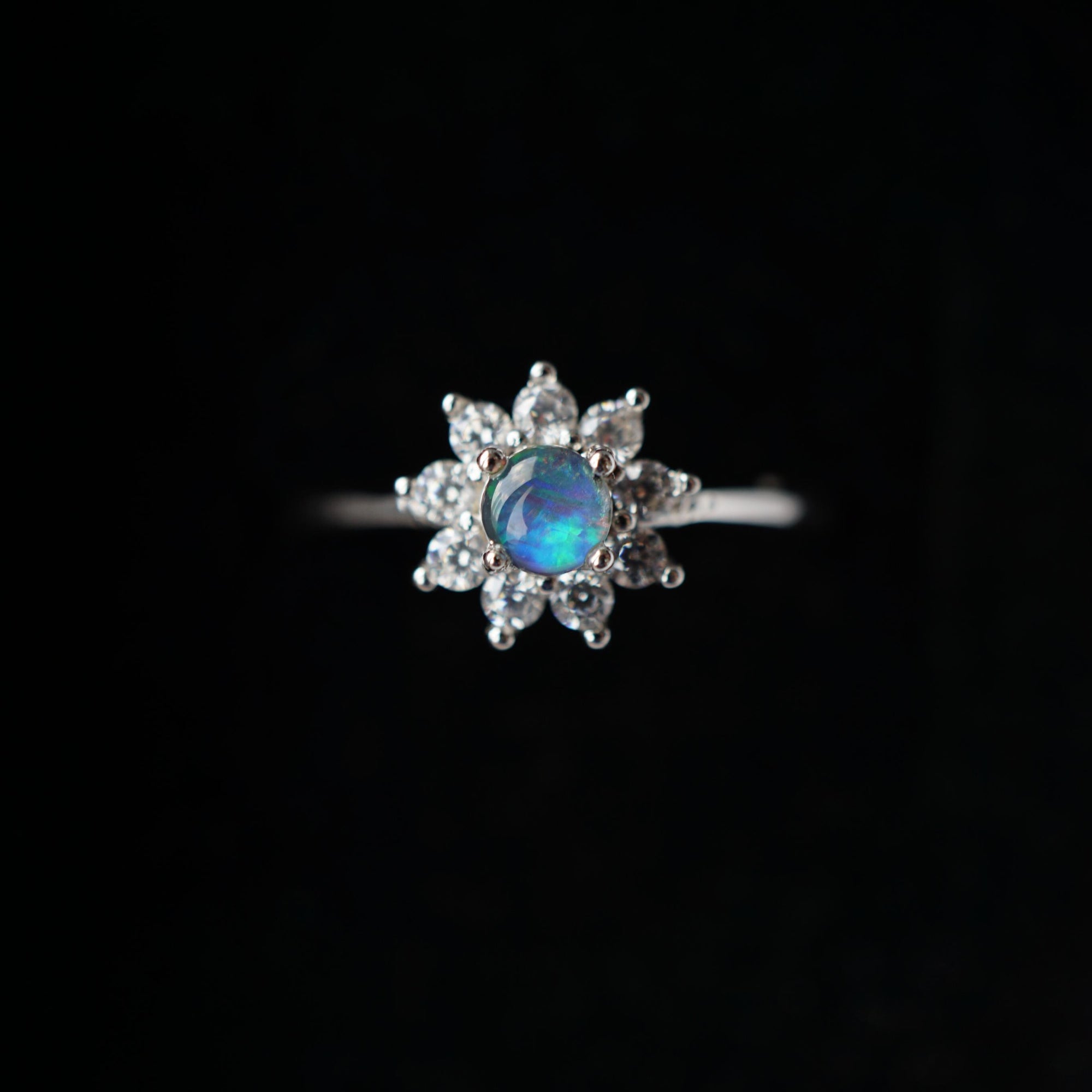 Dainty Flower Australian Opal Ring