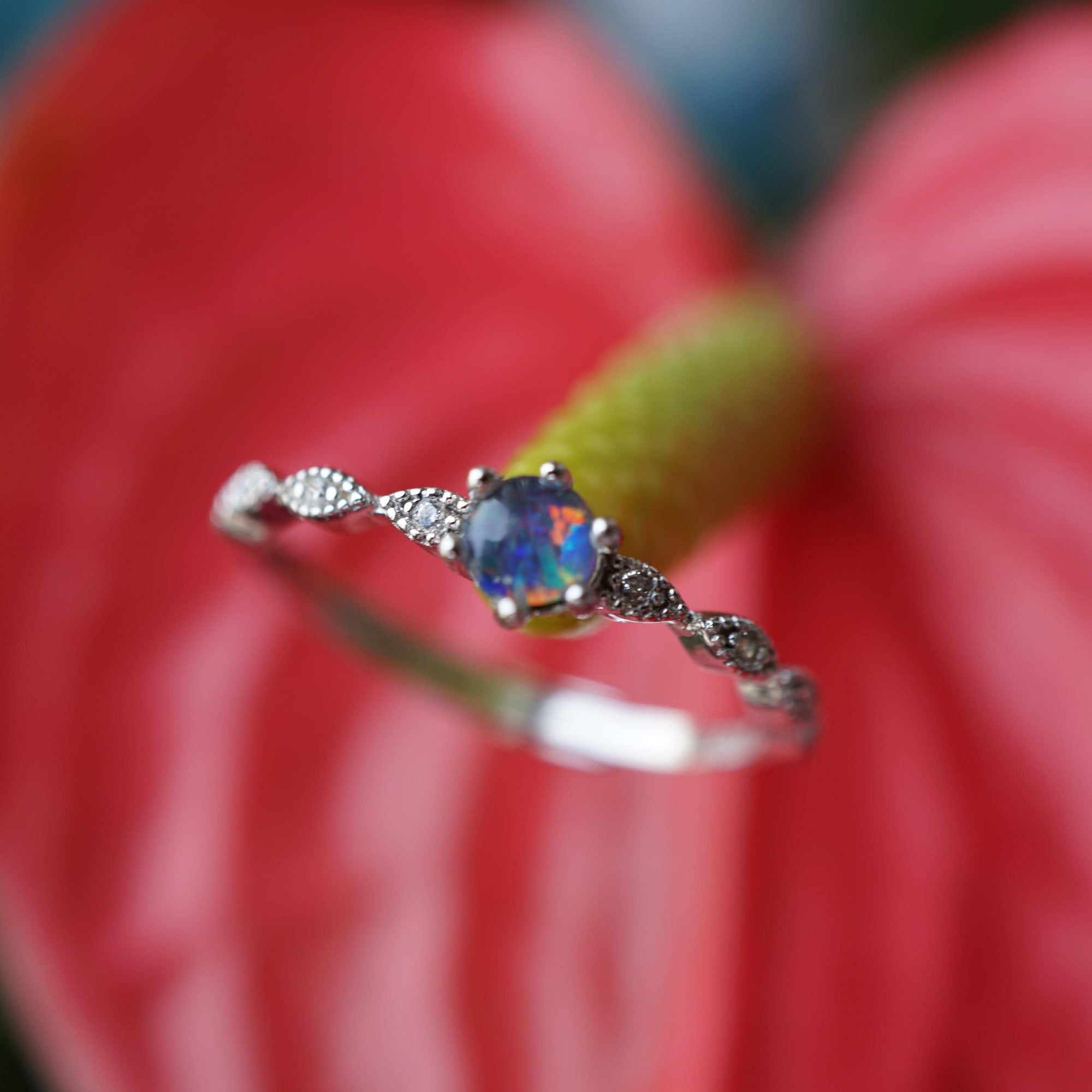 Dainty Australian opal ring