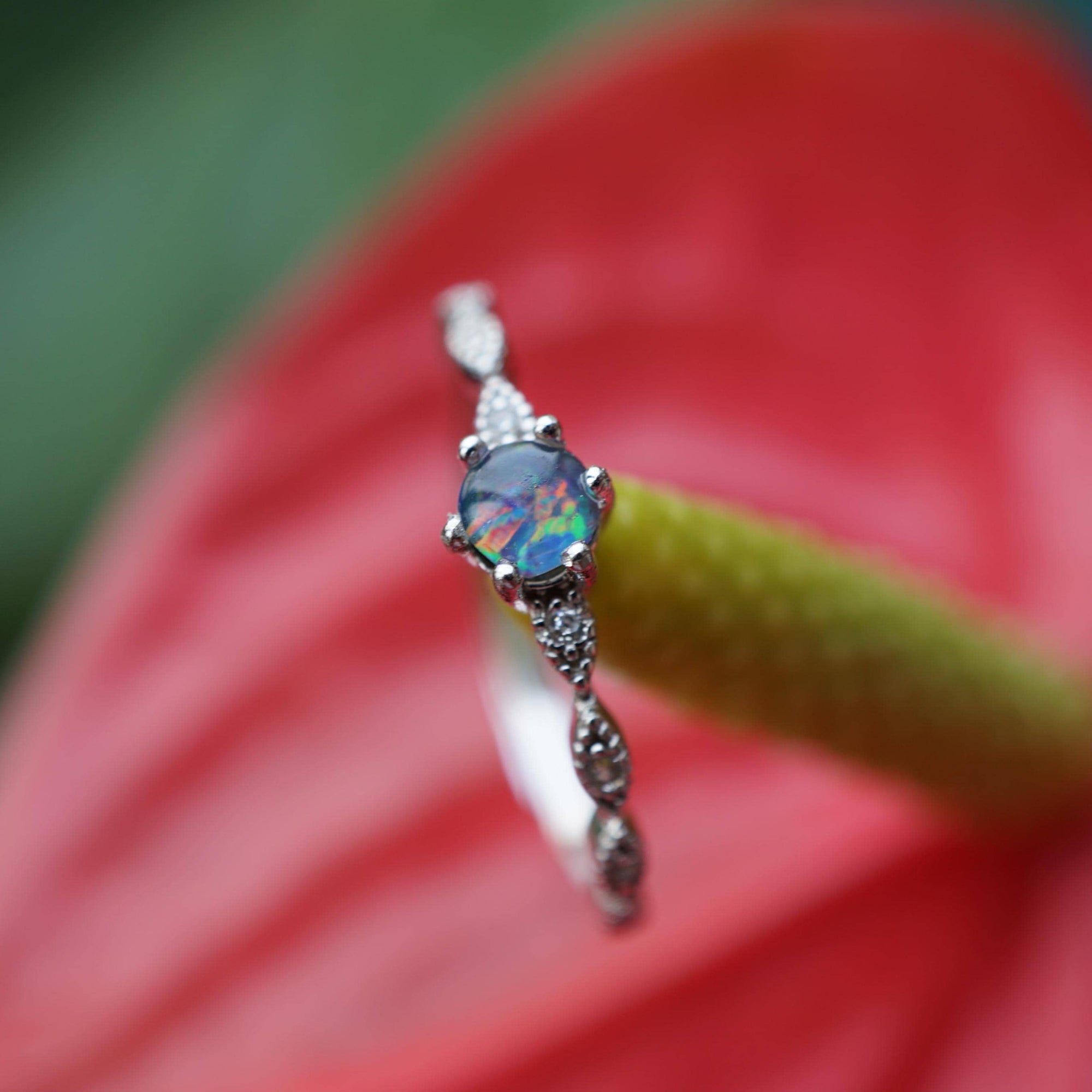 Dainty Australian opal ring