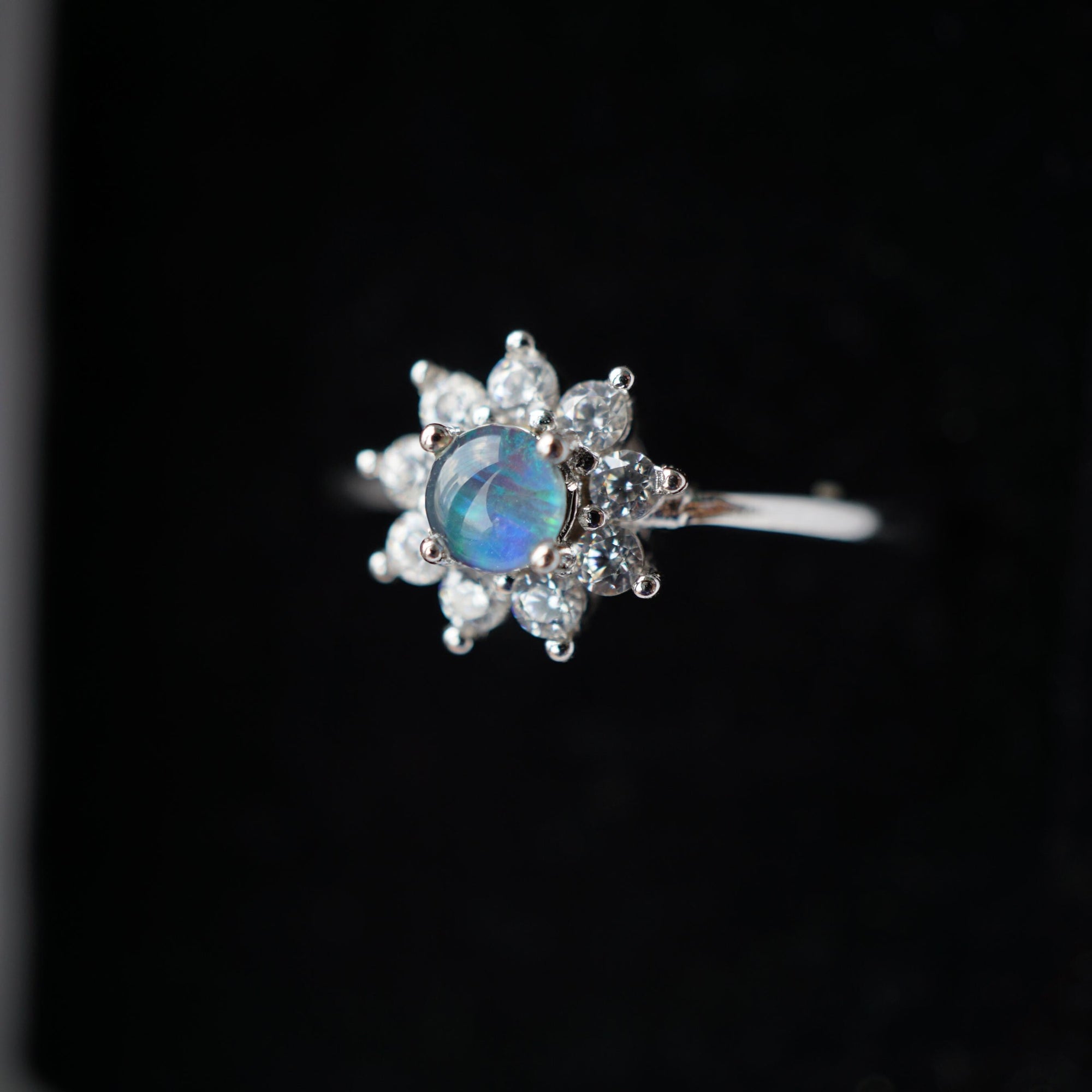 Dainty Flower Australian Opal Ring