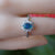 Flower blue australian opal ring