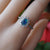 Flower blue australian opal ring