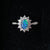 Flower blue australian opal ring