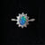 Flower blue australian opal ring