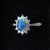 Flower blue australian opal ring