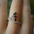 Tourmaline triple stone ring