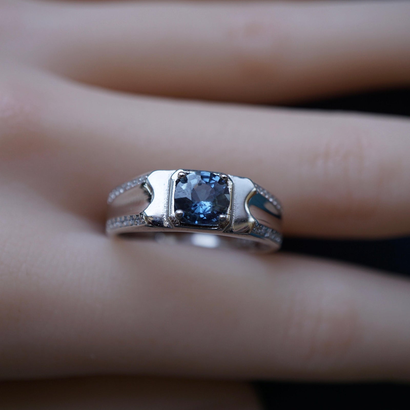 Mens Or Womens Big Natural Sapphire Ring