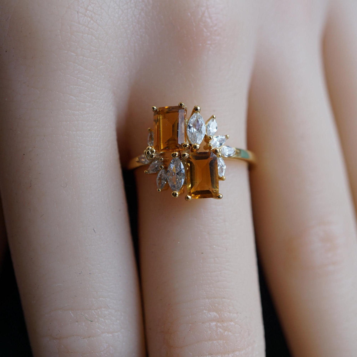 Stunning double citrine ring