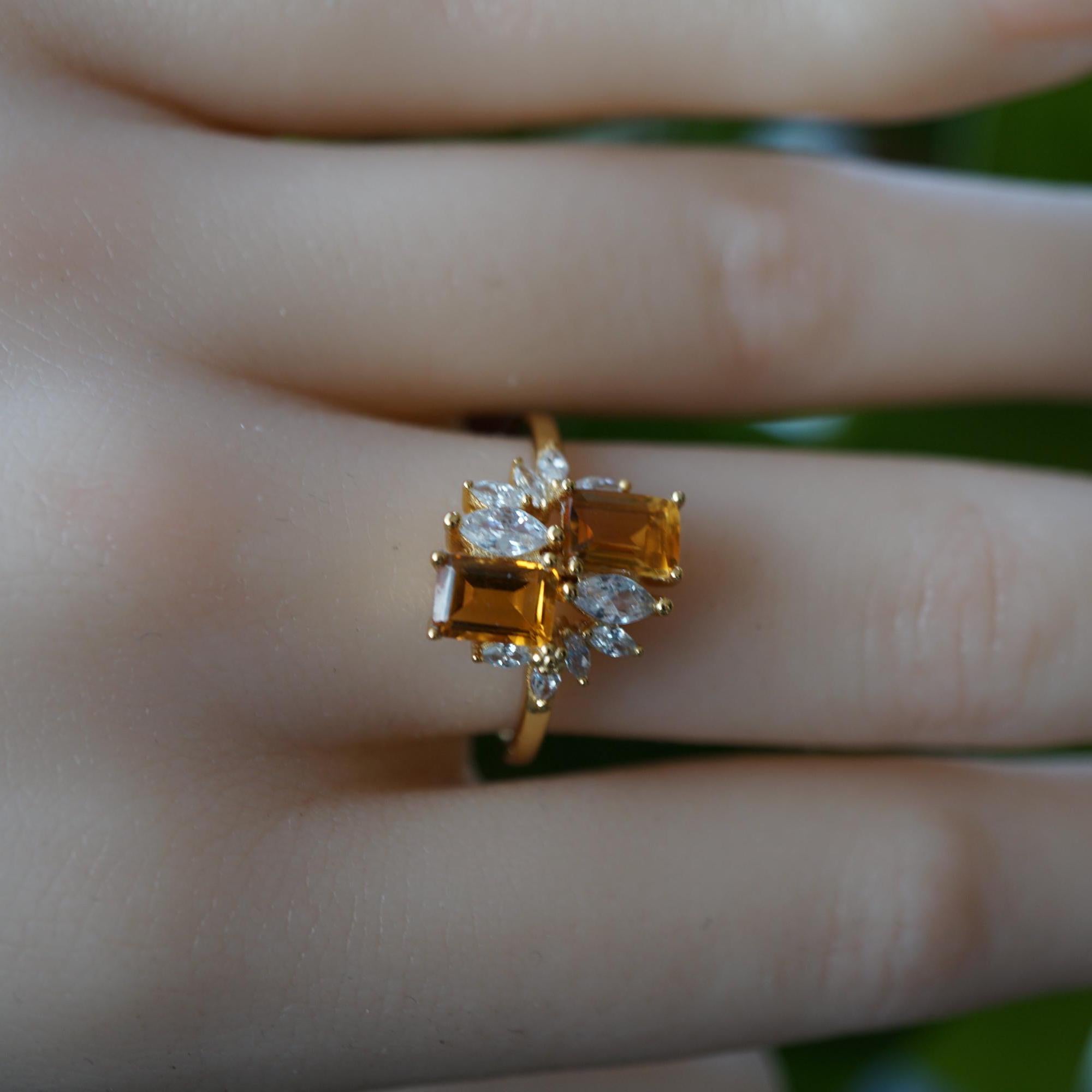 Stunning double citrine ring