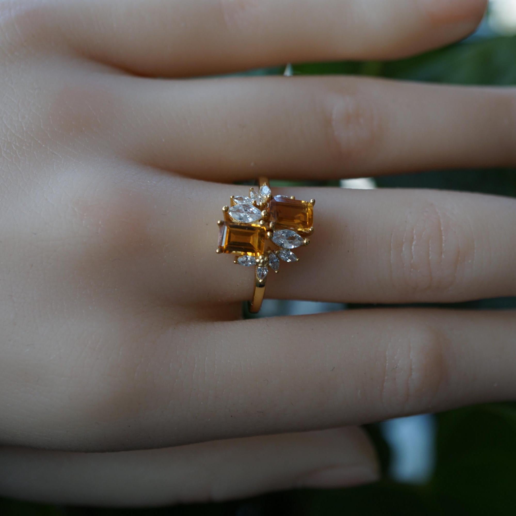 Stunning double citrine ring