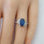 Blue Australian Black Opal Ring In 925 Sterling Silver With Cubic Zirconias