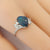 Green Australian Black Opal Ring In 925 Sterling Silver With Cubic Zirconias