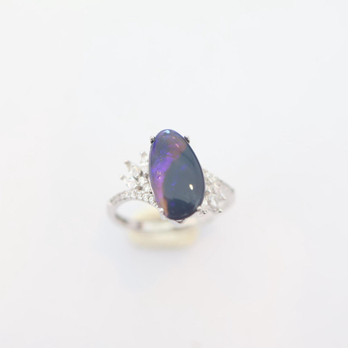 Purple Black Opal Ring In 925 Sterling Silver, valentines gift, natural opal ring, engagement ring, black opal ring, opal jewelry, opal gift