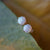 18k solid yellow gold 5mm round genuine crystal opal earring studs