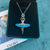 Blue opal pendant, one of kind opal pendant necklace