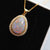 14K Australia Black Opal Pendant With Diamonds, Solid Gold, 13.5x18mm