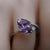 Double teardrop amethyst ring