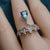 Crown blue topaz ring