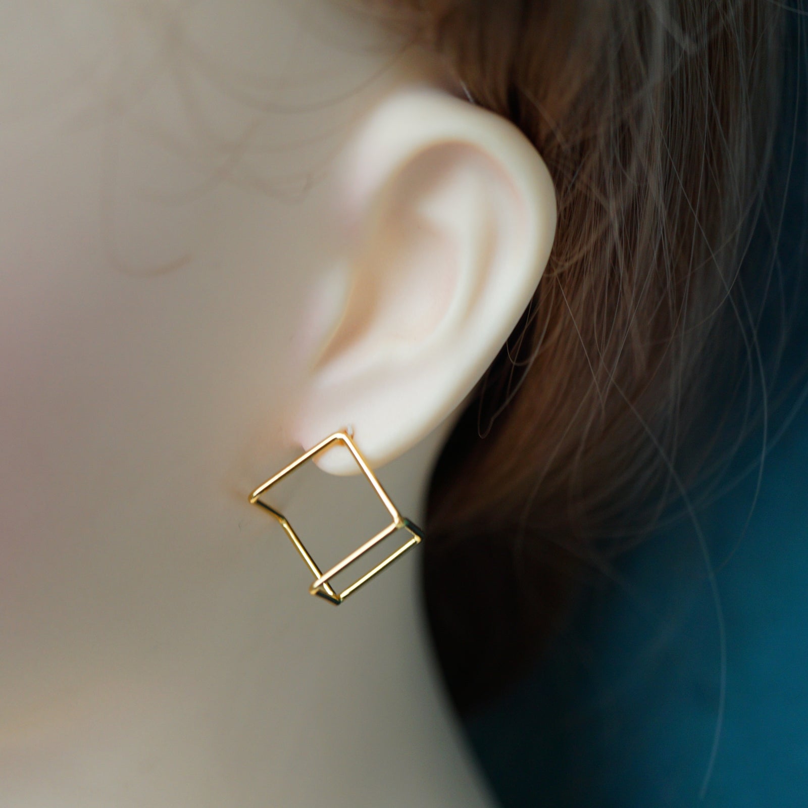 3D Cube Minimalist Earrings