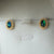 Vintage Gold Triplet Opal Stud Earrings - Timeless Elegance