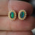 Vintage Gold Triplet Opal Stud Earrings - Timeless Elegance