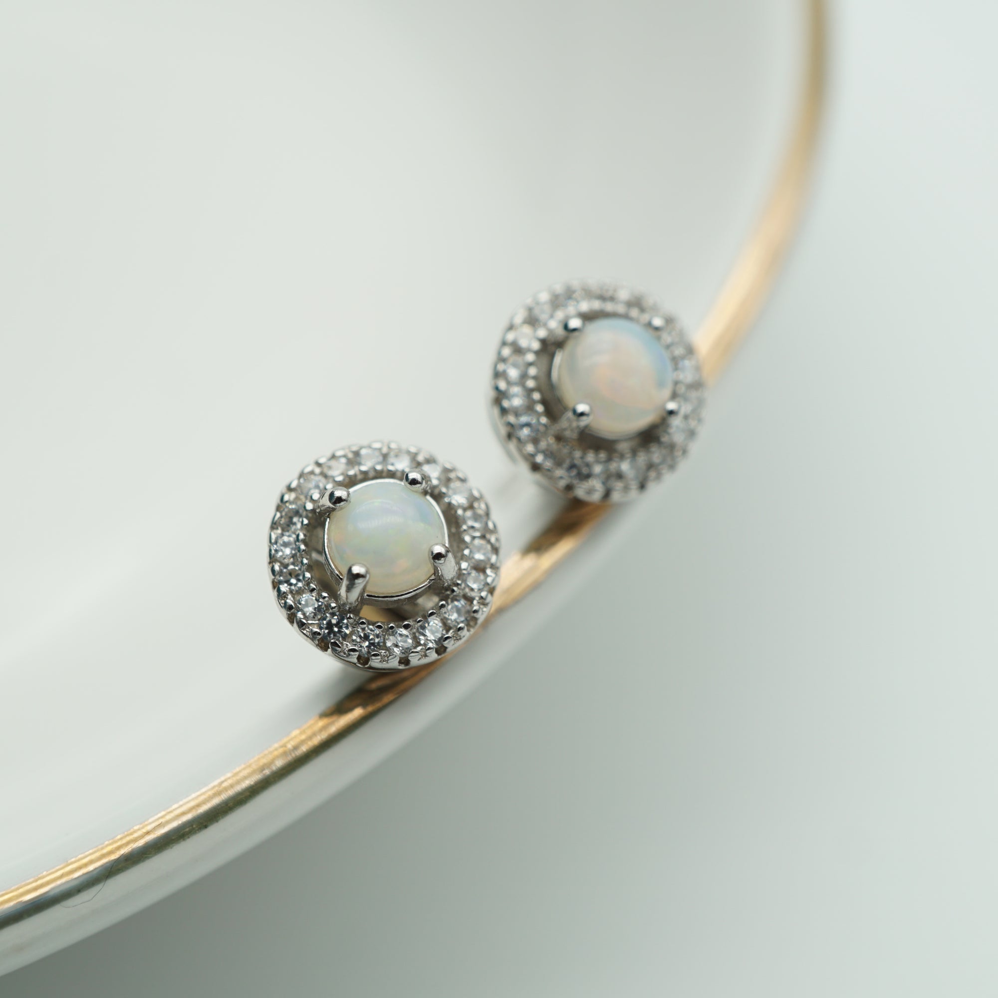 Genuine White Opal Earrings