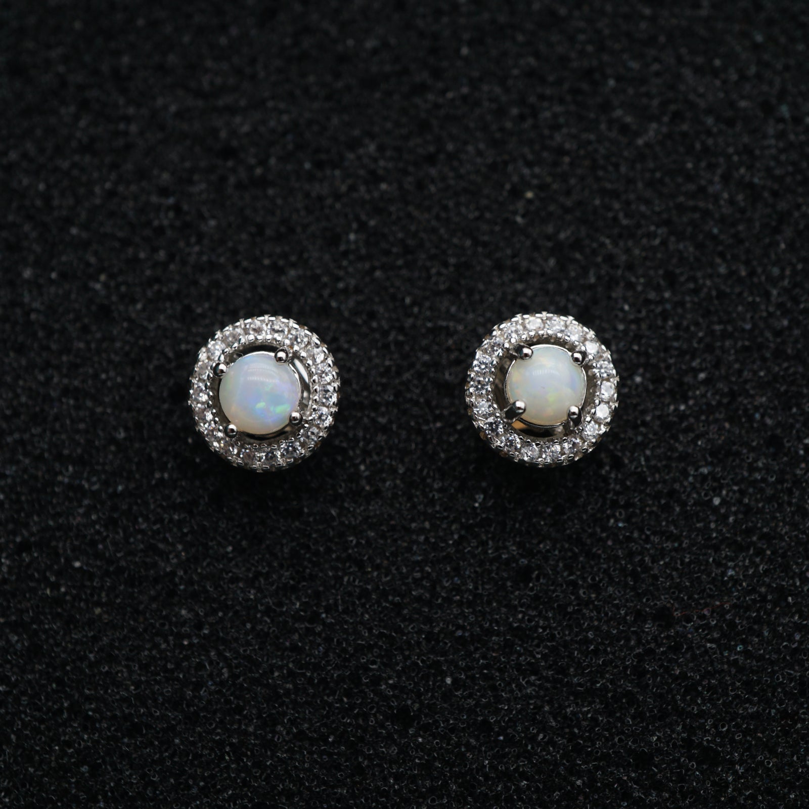 Genuine White Opal Earrings