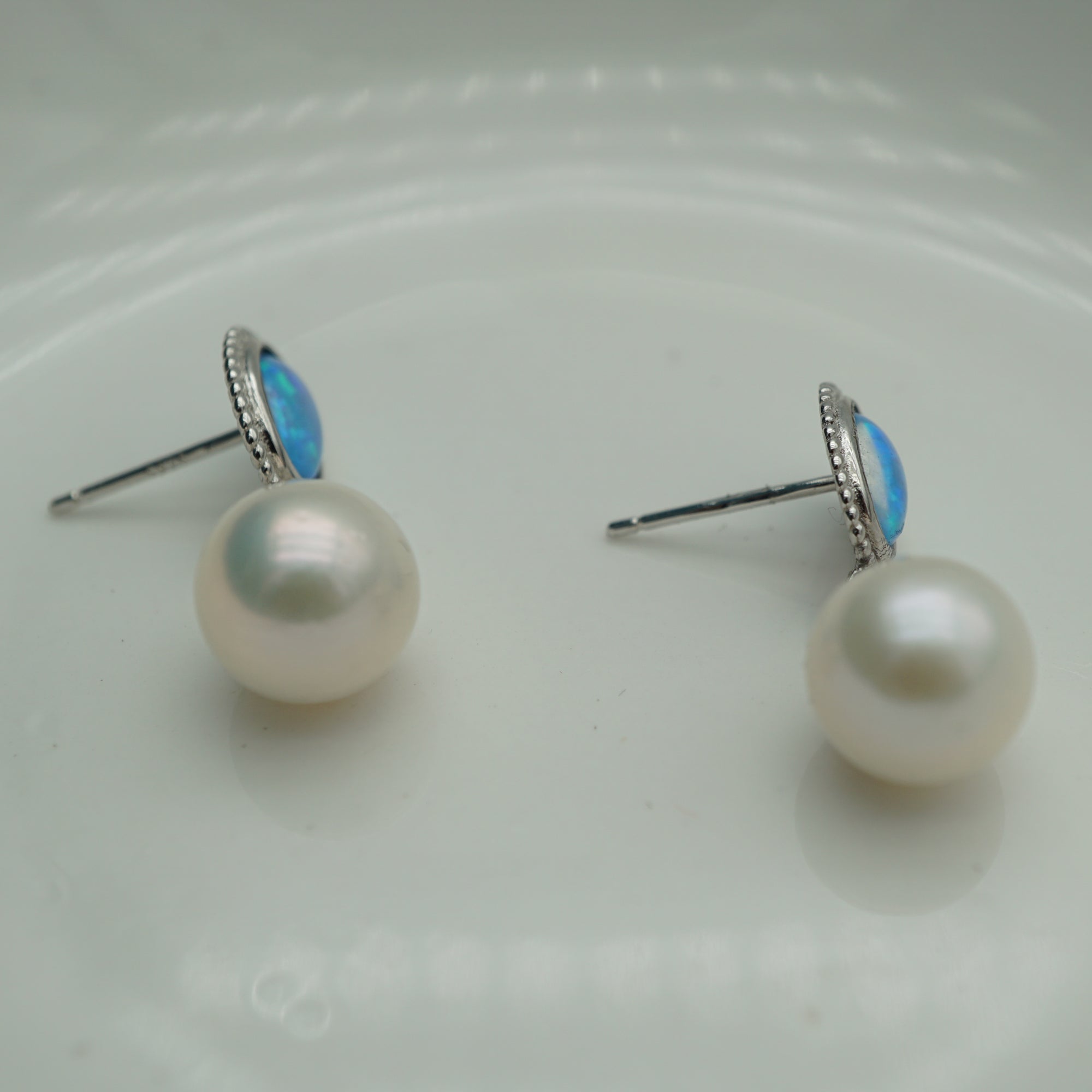 Opal-Look Pearl Earrings