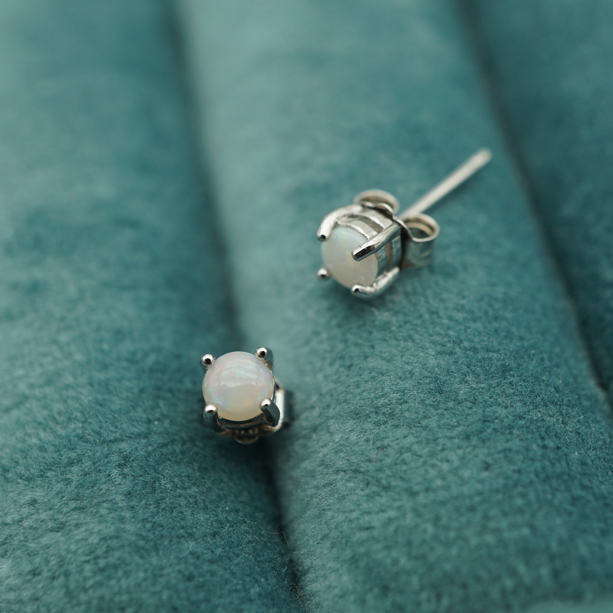 Tiny Silver Solid Round Oval Earrings, Opal minimalist studs, Silver earrings, Dainty Earrings, Small Stud Earrings, Stud Earrings-Vsabel Jewellery
