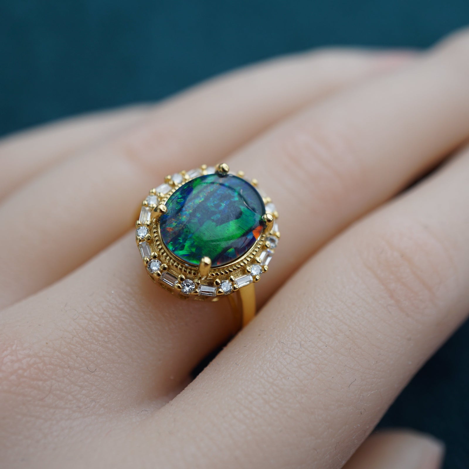 austrlian triplet opal ring