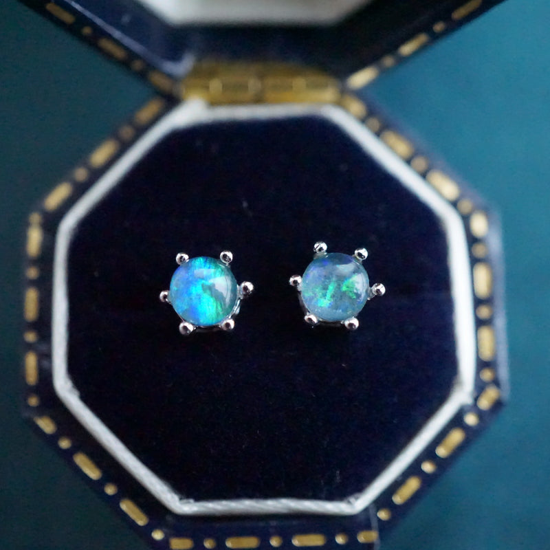 Timeless Simplicity: Triplet Opal Stud Earrings 4mm-Vsabel Jewellery