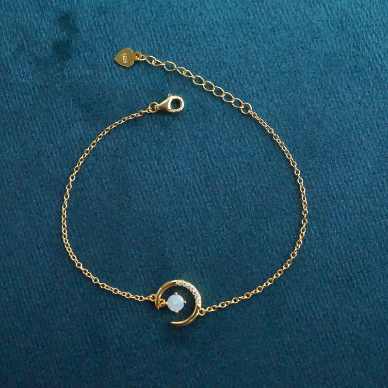 Lunar Opulence: White Opal Bracelet-Vsabel Jewellery