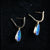 Luxurious Opal Earring Hoops in 14K Gold-Vsabel Jewellery