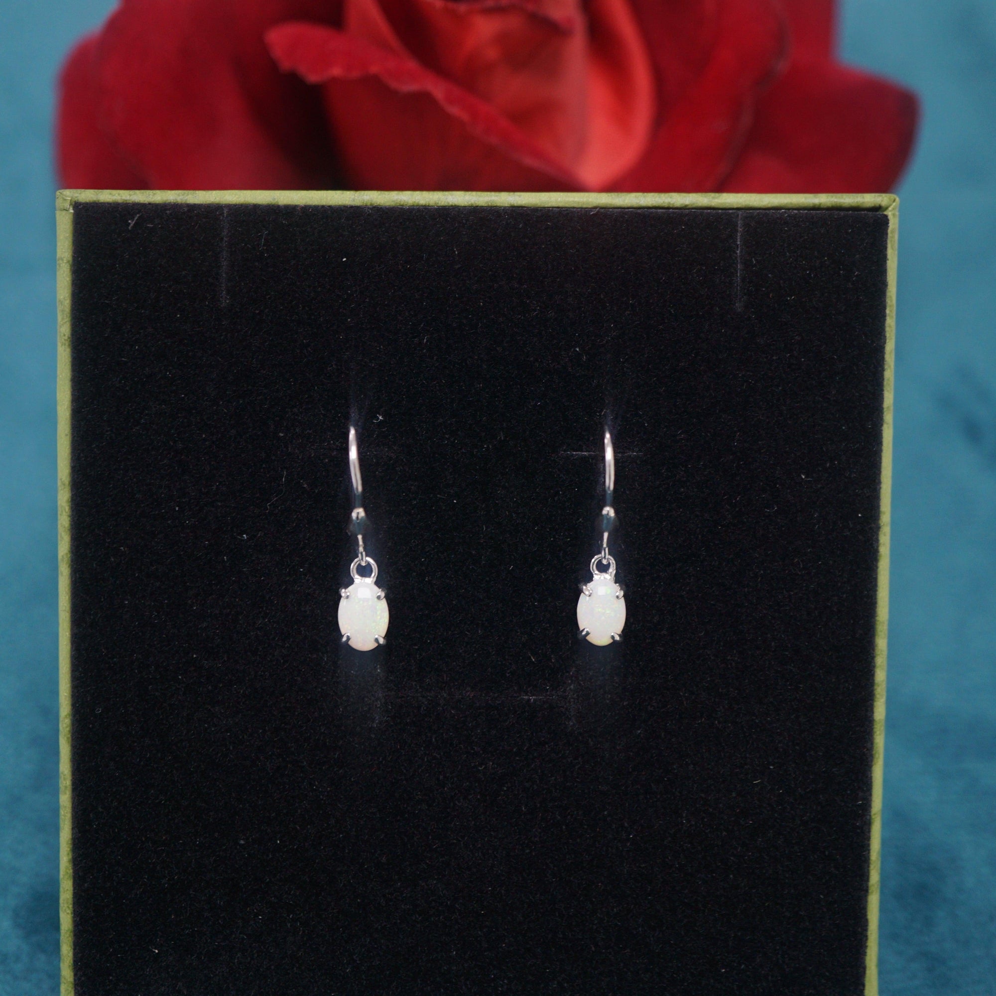Delicate White Opal Earrings