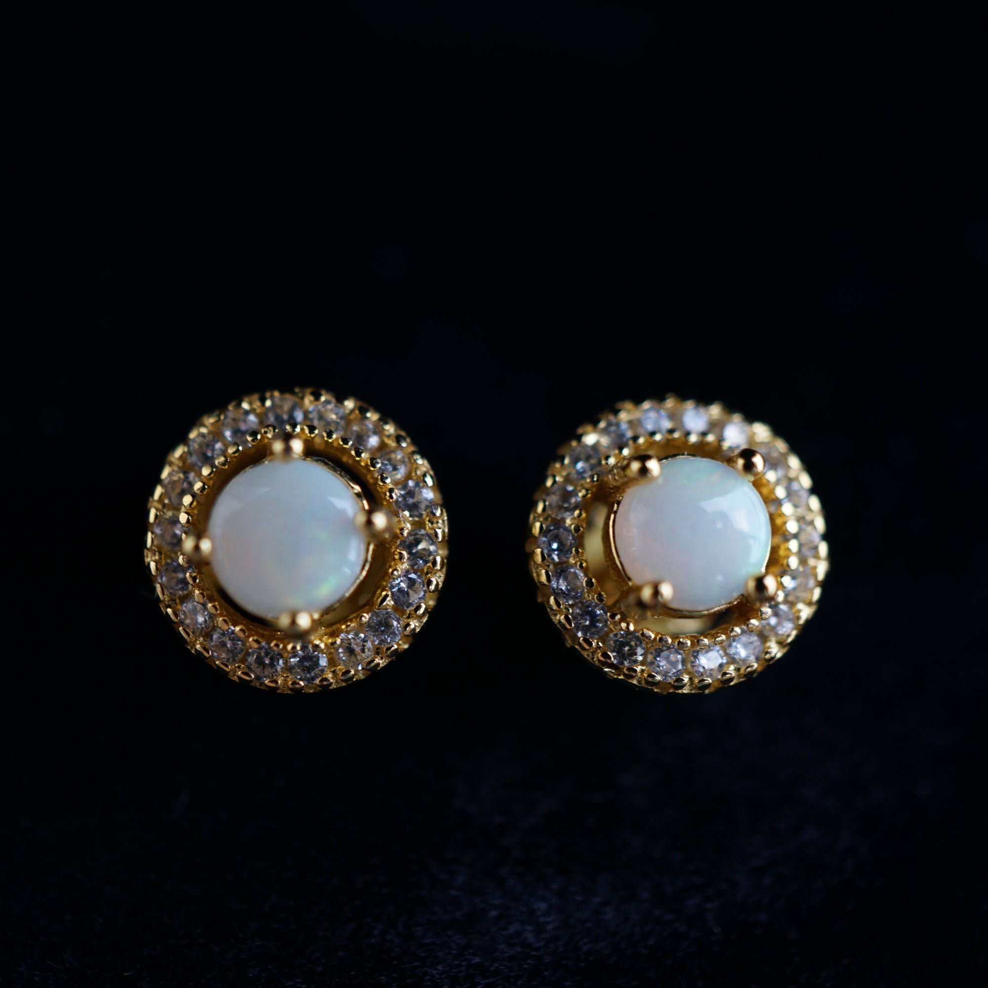 Sparkling Brilliance: 4mm Crystal Opal Stud Earrings