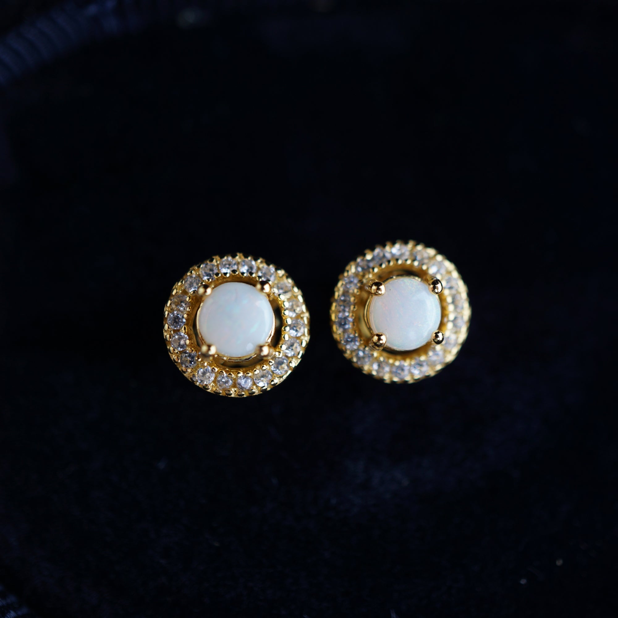 Sparkling Brilliance: 4mm Crystal Opal Stud Earrings