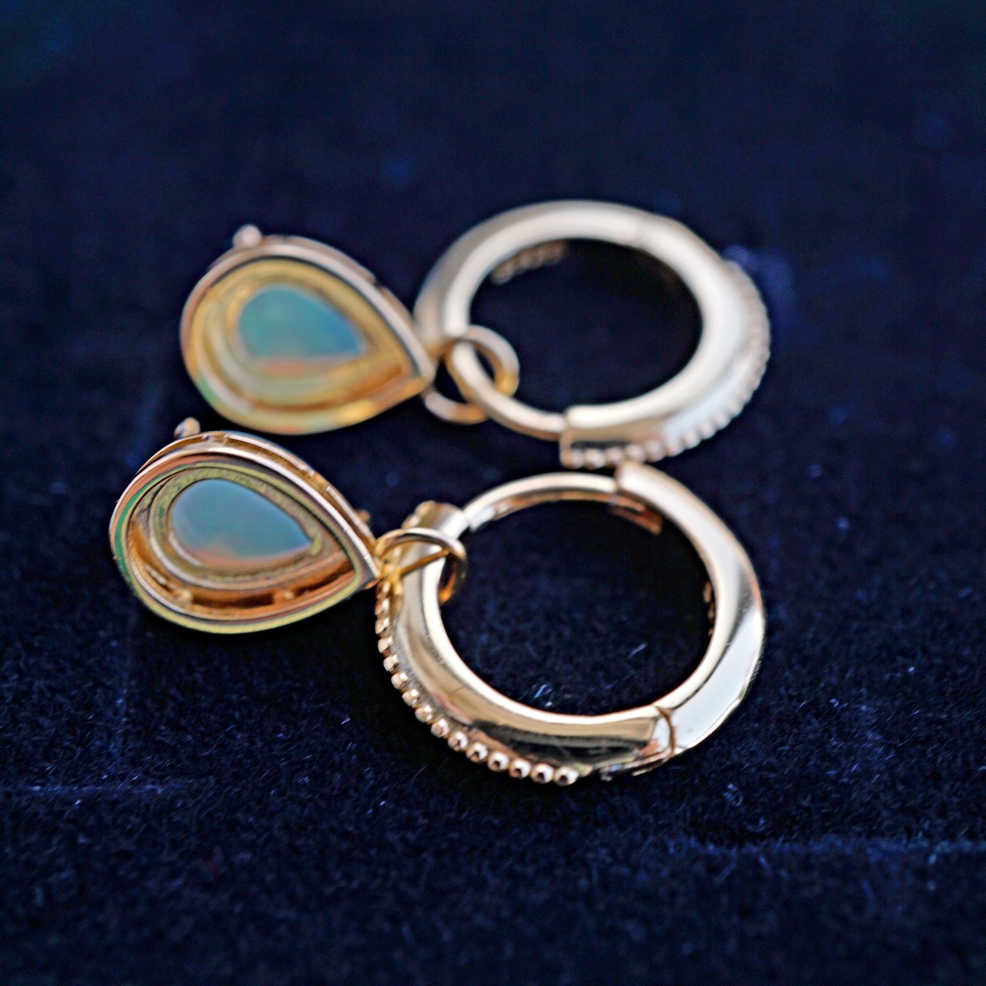 Genuine 18k Gold Plated Ethiopian Opal Earrings