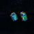 Tiny Oval Opal Earring Studs In 18k Gold Plated 925 Silver