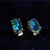 Tiny Oval Opal Earring Studs In 18k Gold Plated 925 Silver