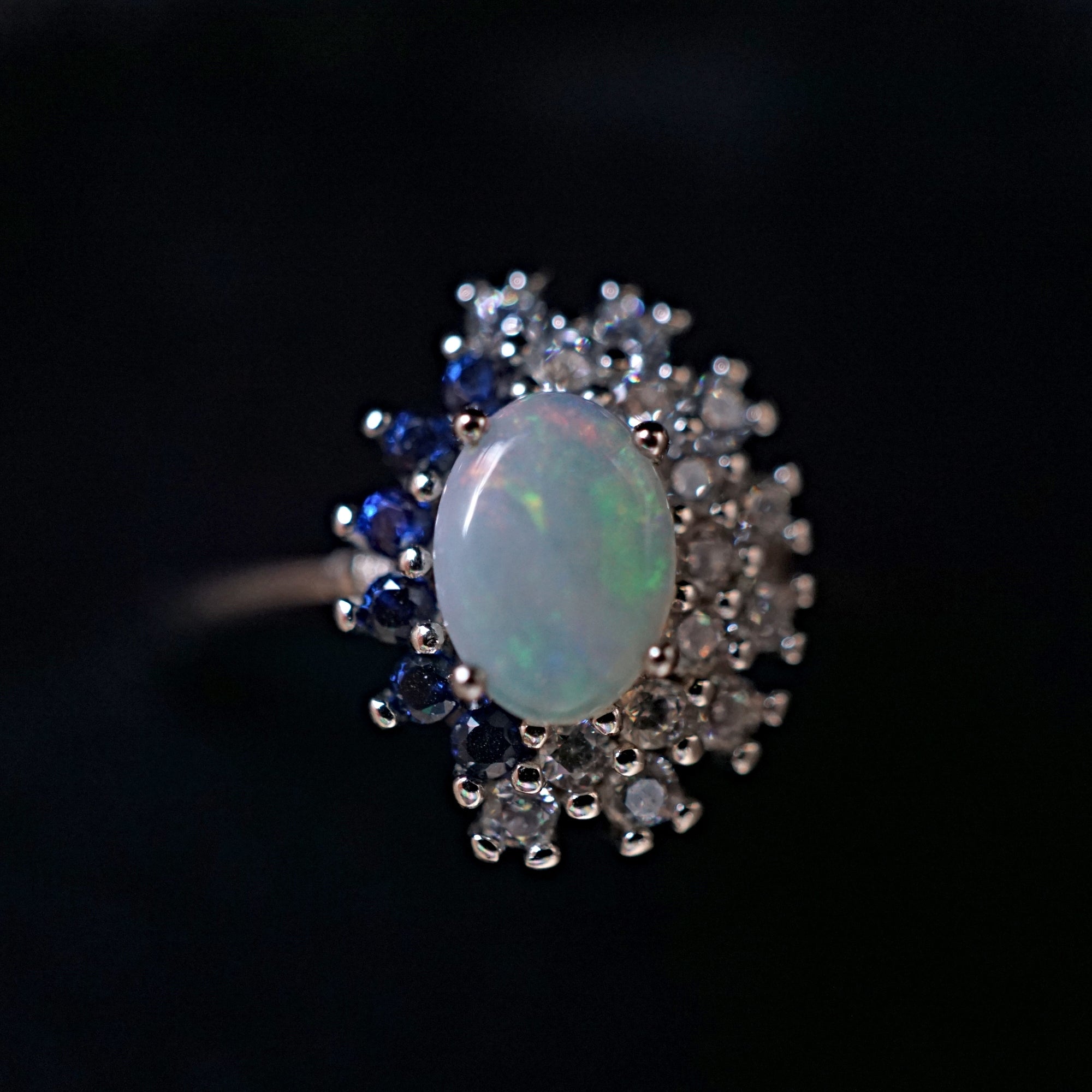 Silver Genuine Australian crystal opal ring