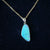 18k Solid Gold Blue River Boulder Opal Pendant Necklace